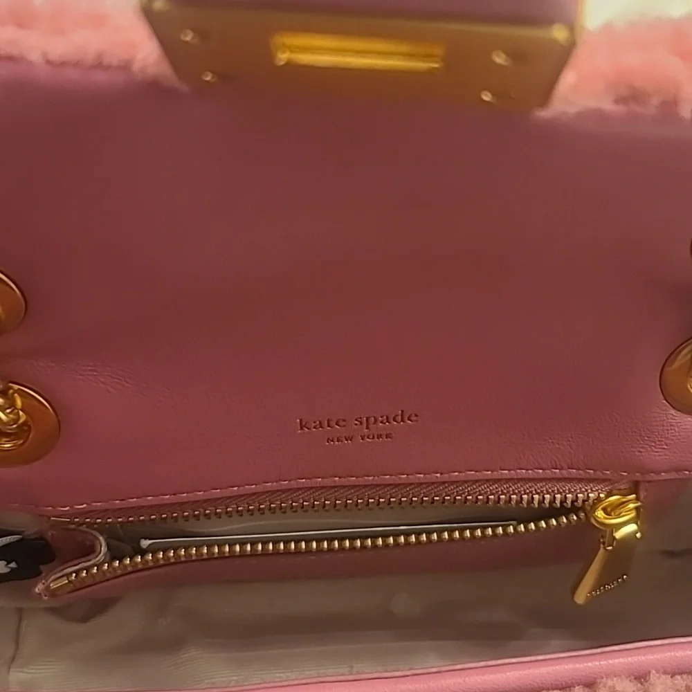Kate Spade Evelyn Sherpa pink small Crossbody Bag - Picture 7 of 8